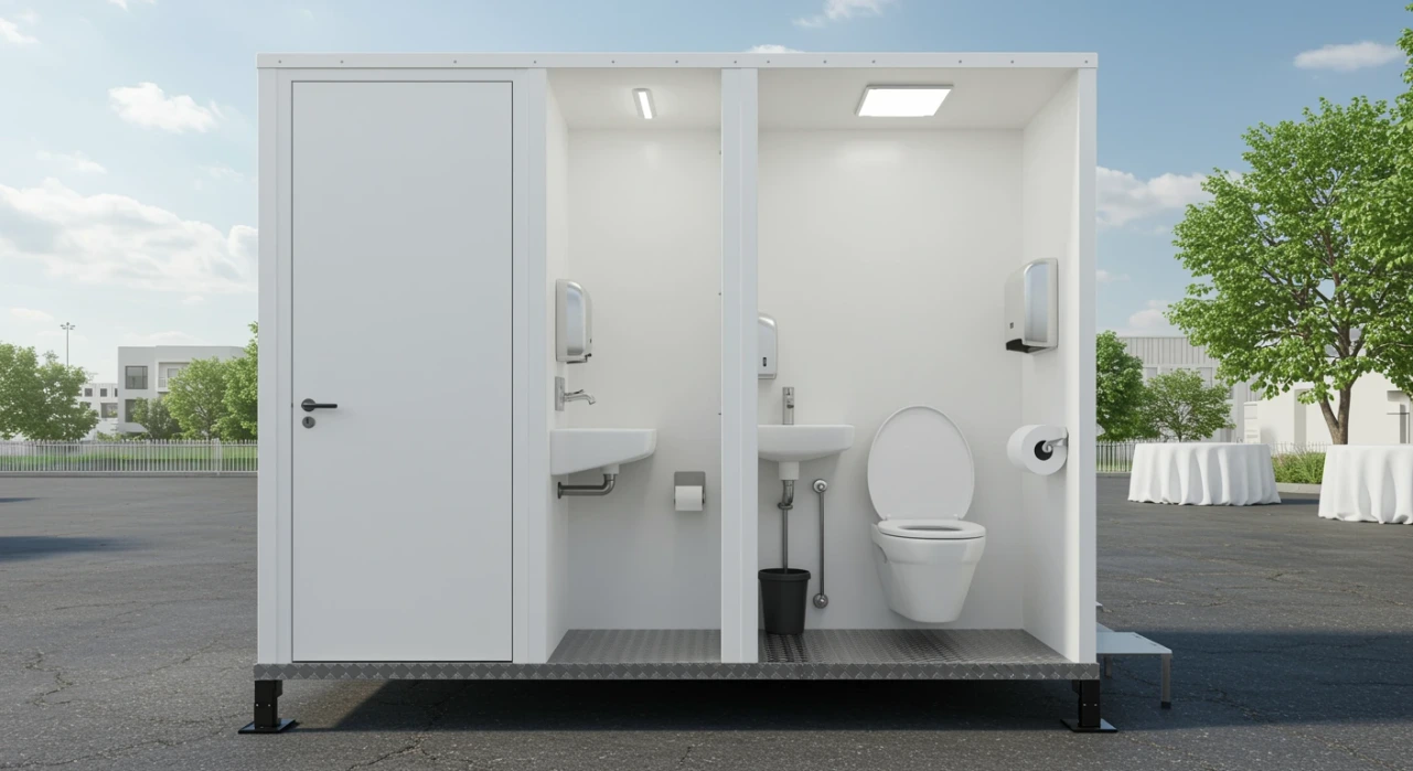 שירותים ניידים עם חיבור לביוב